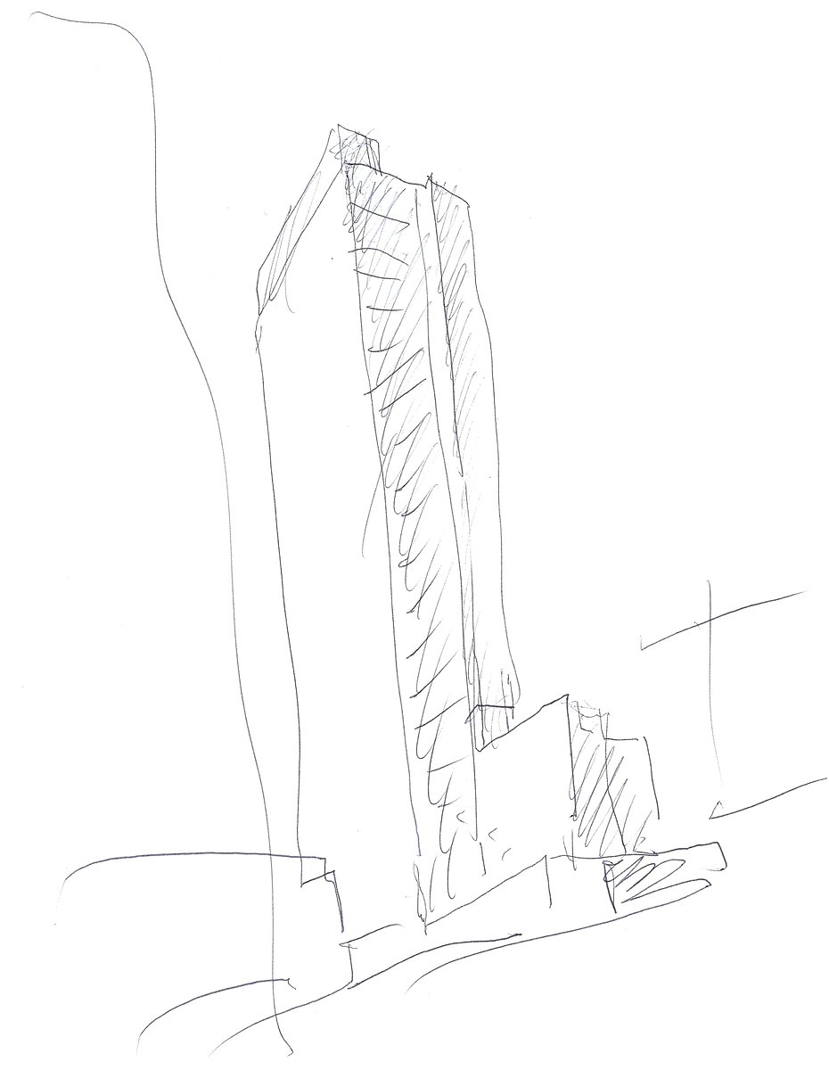 Early sketch of 611 West 56th Street